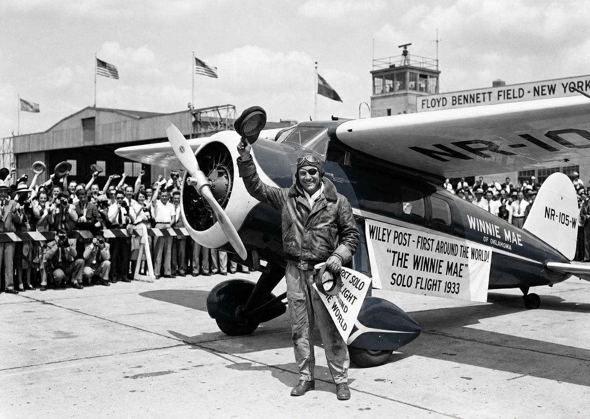 first person to fly around the world